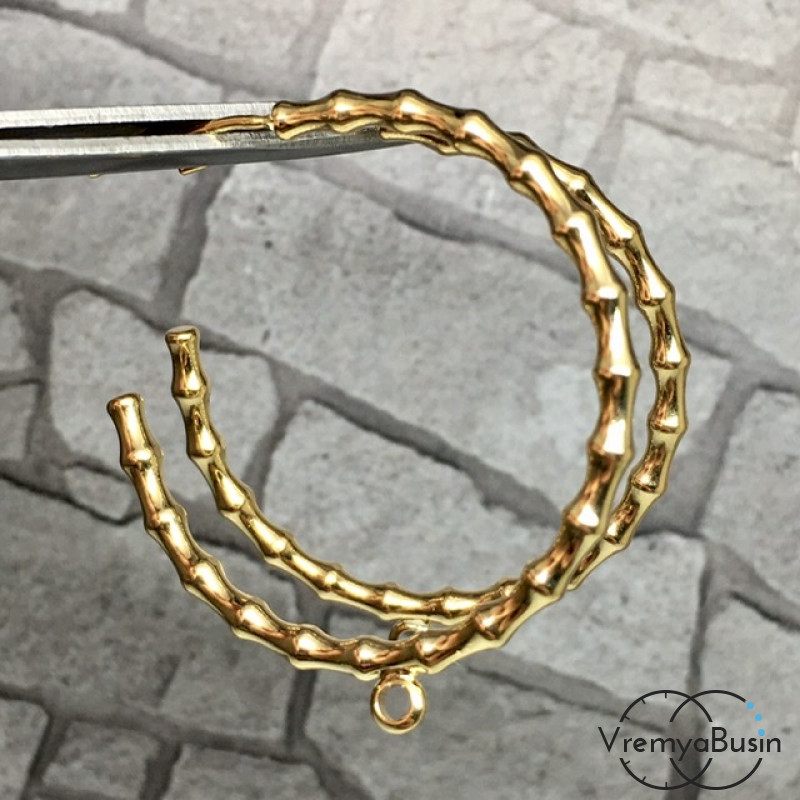 Швензы-гвоздики "Кольца" из латуни с позолотой (1 пара)