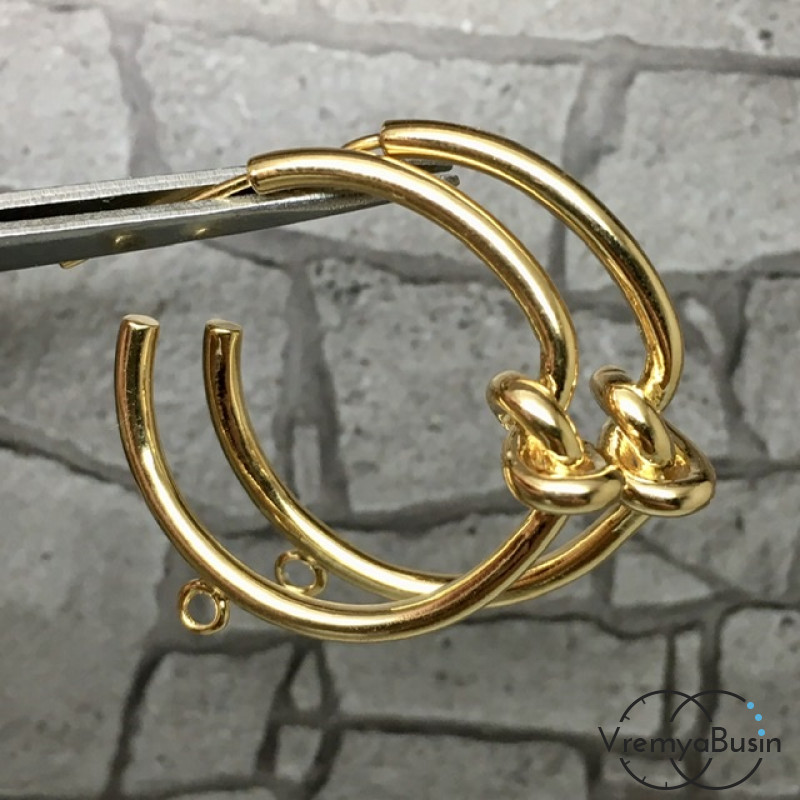 Швензы-гвоздики "Кольца" из латуни с позолотой (1 пара)