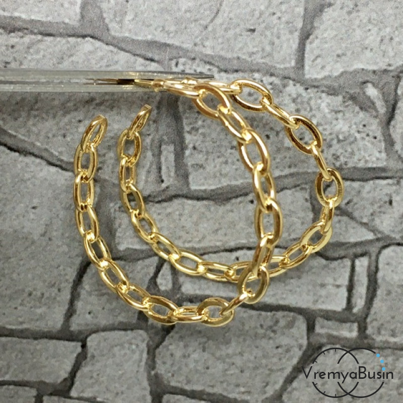 Швензы-гвоздики "Кольца" из латуни с позолотой (1 пара)