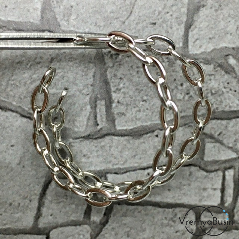 Швензы-гвоздики "Кольца" из латуни с родиевым покрытием (1 пара)