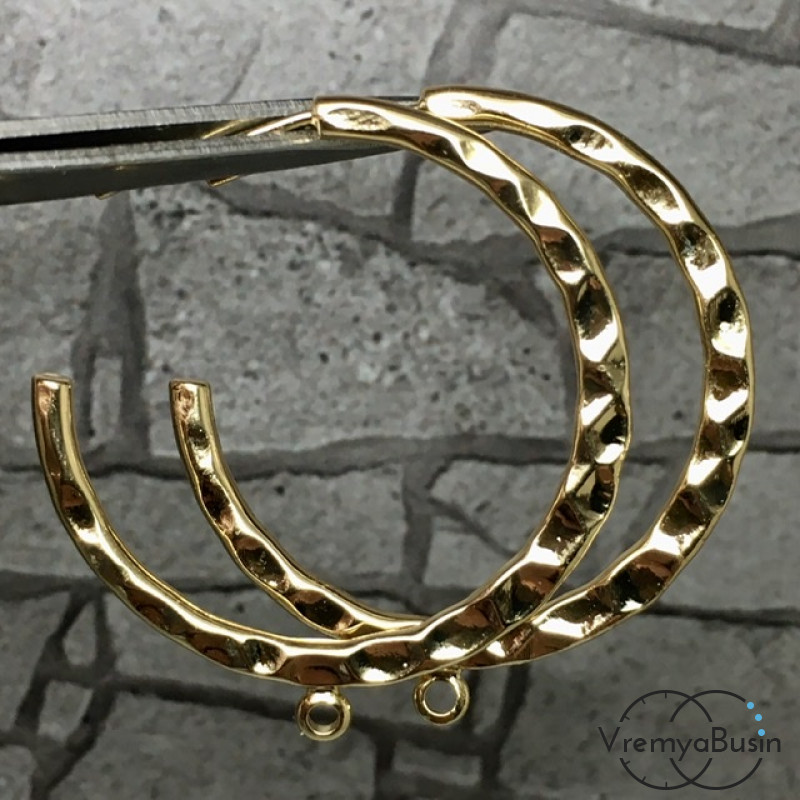 Швензы-гвоздики "Кольца" из латуни с позолотой (1 пара)