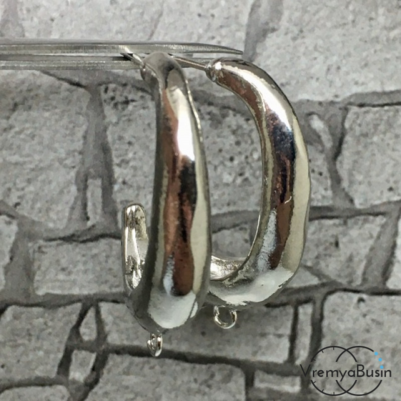 Швензы-гвоздики "Кольца" из латуни с родиевым покрытием (1 пара)