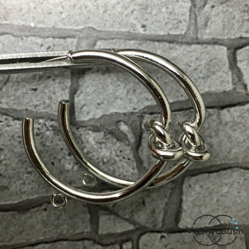 Швензы-гвоздики "Кольца" из латуни с родиевым покрытием (1 пара)