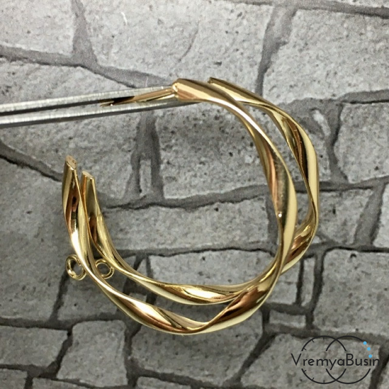 Швензы-гвоздики "Кольца" из латуни с позолотой (1 пара)