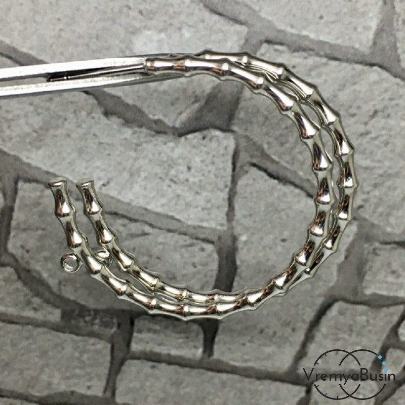 Швензы-гвоздики "Кольца" из латуни с родиевым покрытием (1 пара)