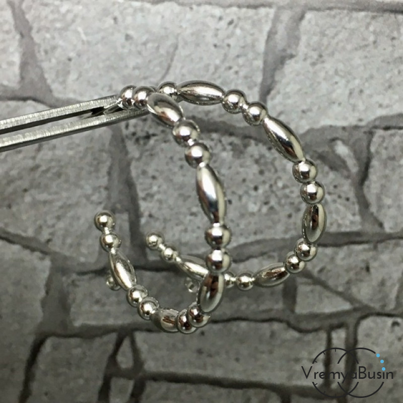 Швензы-гвоздики "Кольца" из латуни с родиевым покрытием (1 пара)