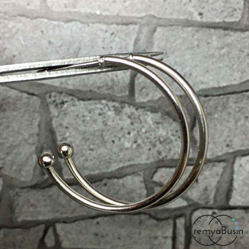 Швензы-гвоздики "Кольца" из латуни с родиевым покрытием (1 пара)