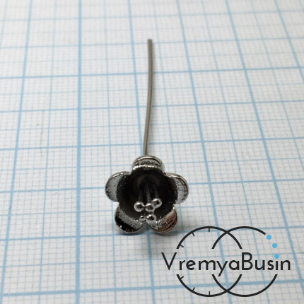 Пины с колокольчиком 12х55х0.7 мм, латунь с родиевм покрытием (2 шт.)