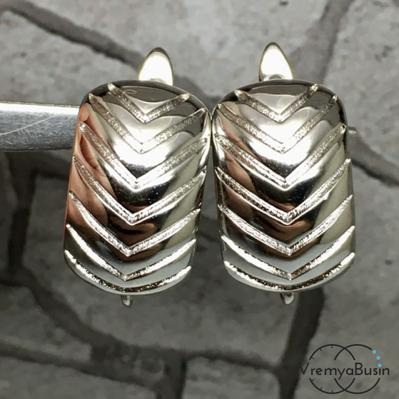 Швензы с английским замком. Латунь с родиевым покрытием 