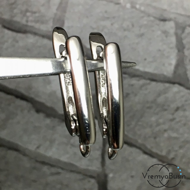 Швензы с английским замком. Латунь с родиевым покрытием 