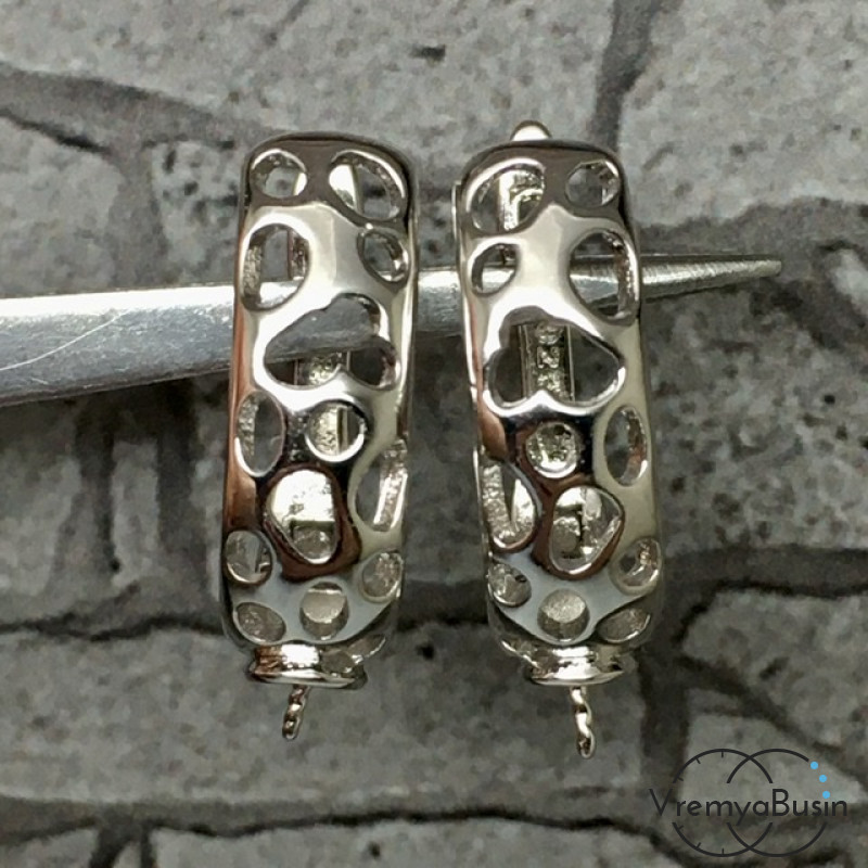 Швензы с английским замком. Латунь с родиевым покрытием 