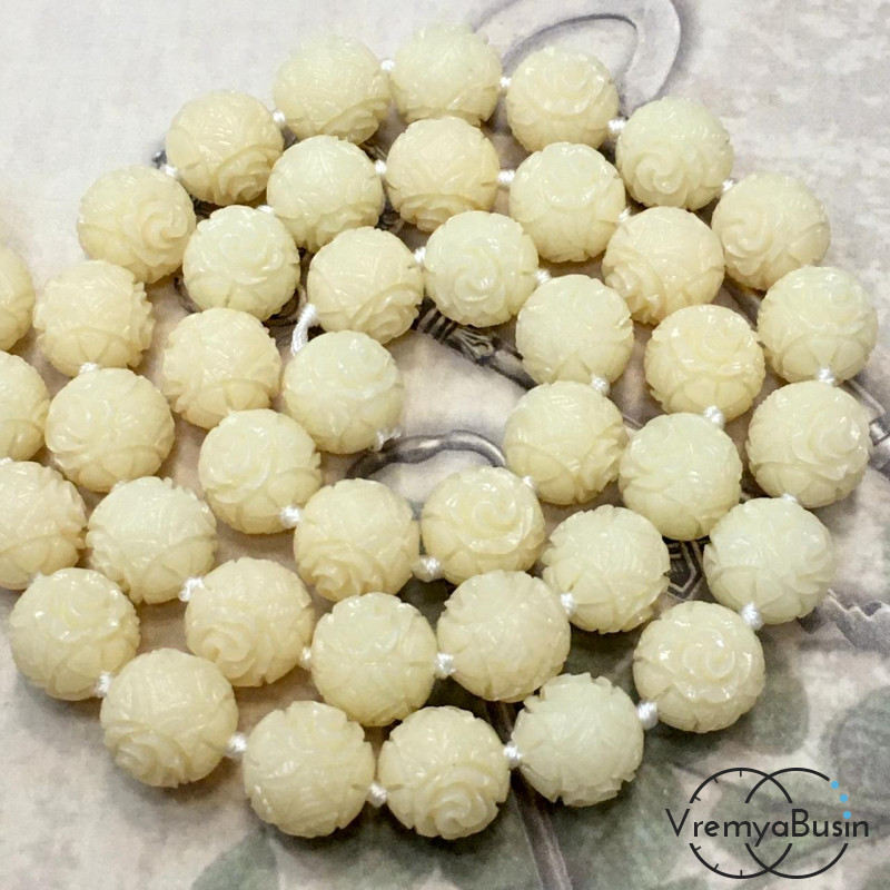 Коралл синтетический резной, шарик 10 мм (1 шт.)