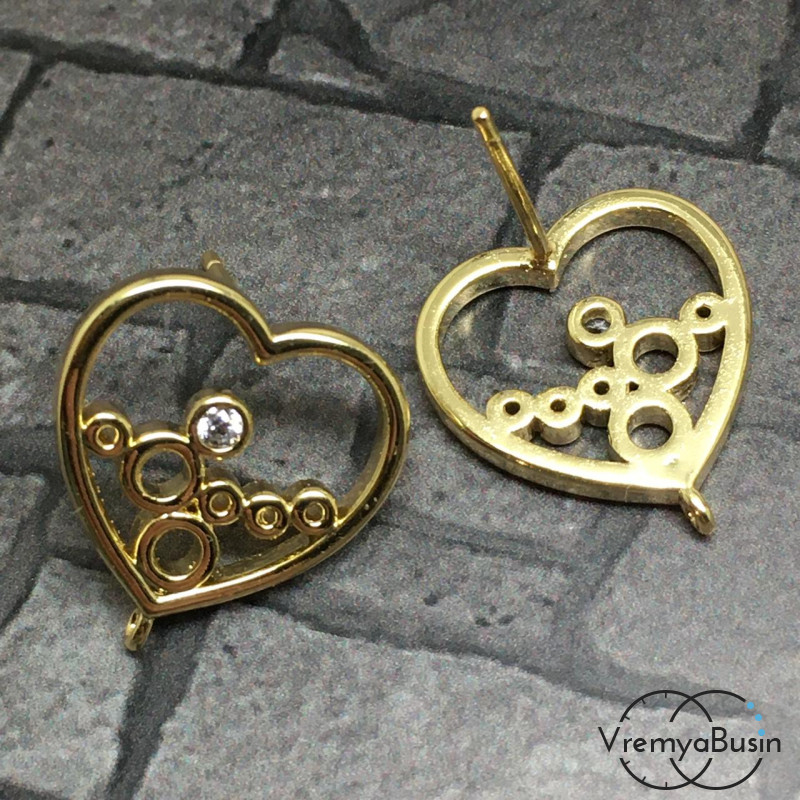 Швензы-гвоздики из латуни с позолотой (1 пара)