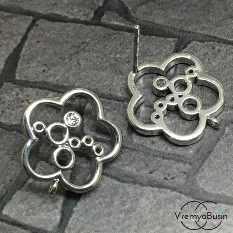 Швензы-гвоздики из латуни с родиевым покрытием (1 пара)