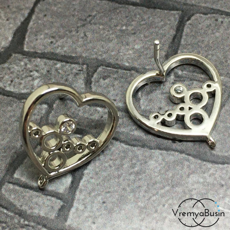 Швензы-гвоздики из латуни с родиевым покрытием (1 пара)