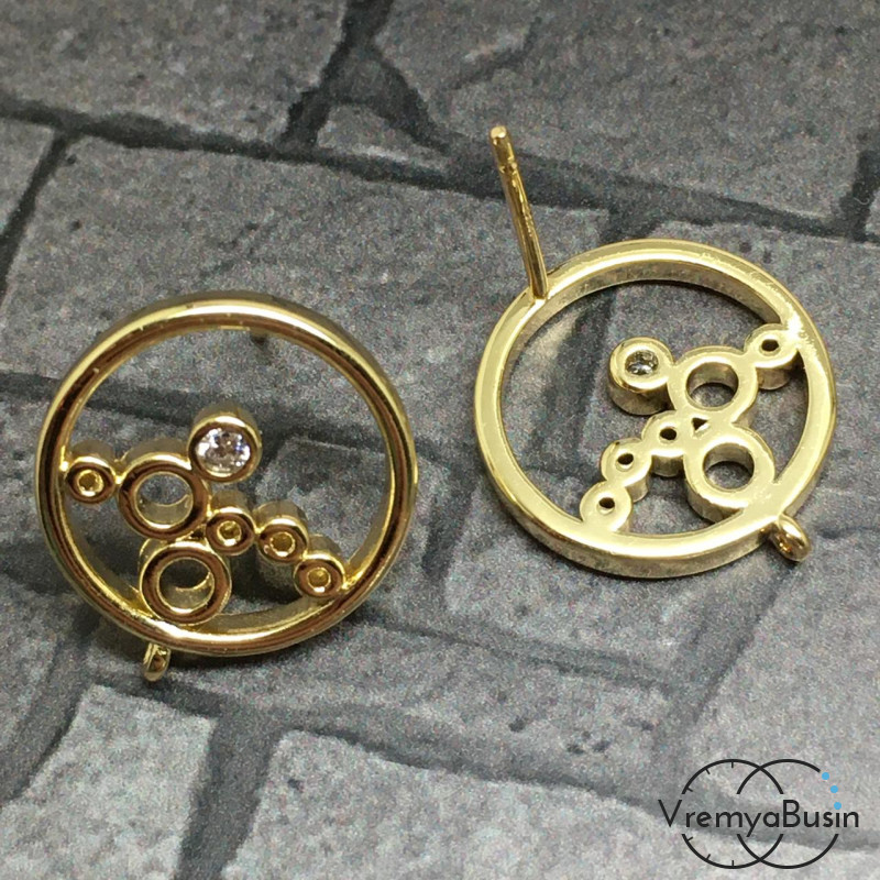 Швензы-гвоздики из латуни с позолотой (1 пара)