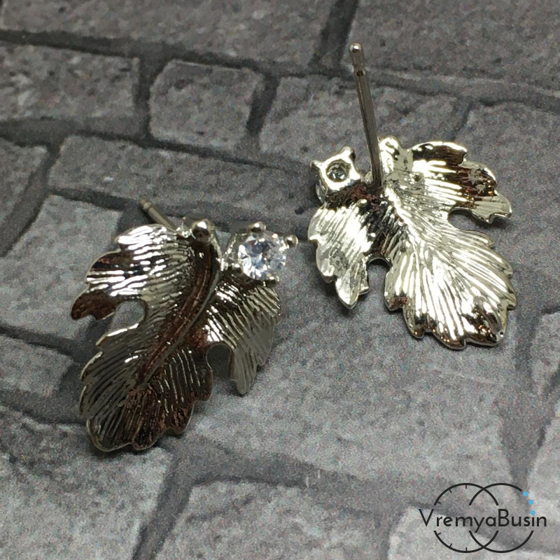 Швензы-гвоздики из латуни с родиевым покрытием (1 пара)