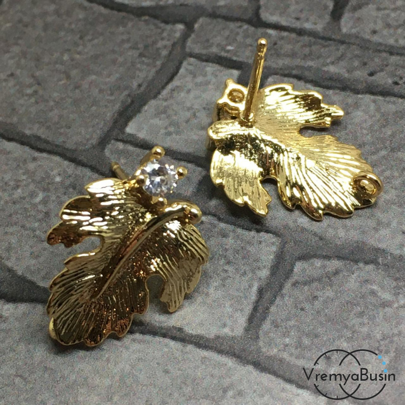 Швензы-гвоздики из латуни с позолотой (1 пара)