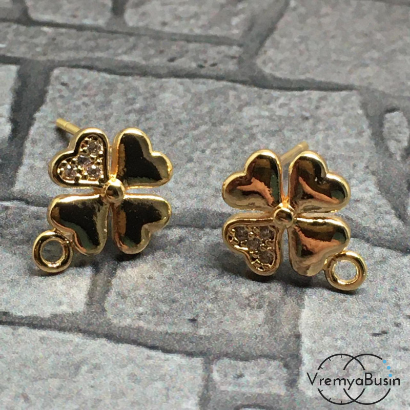 Швензы-гвоздики из латуни с позолотой (1 пара)