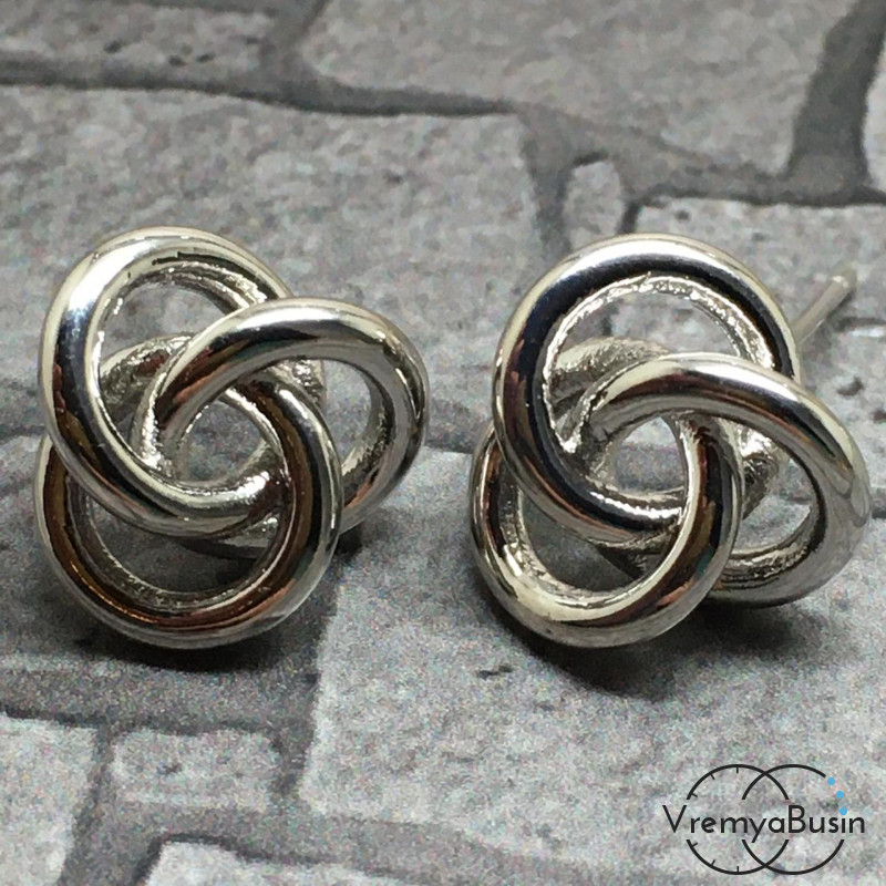 Швензы-гвоздики из латуни с родиевым покрытием (1 пара)