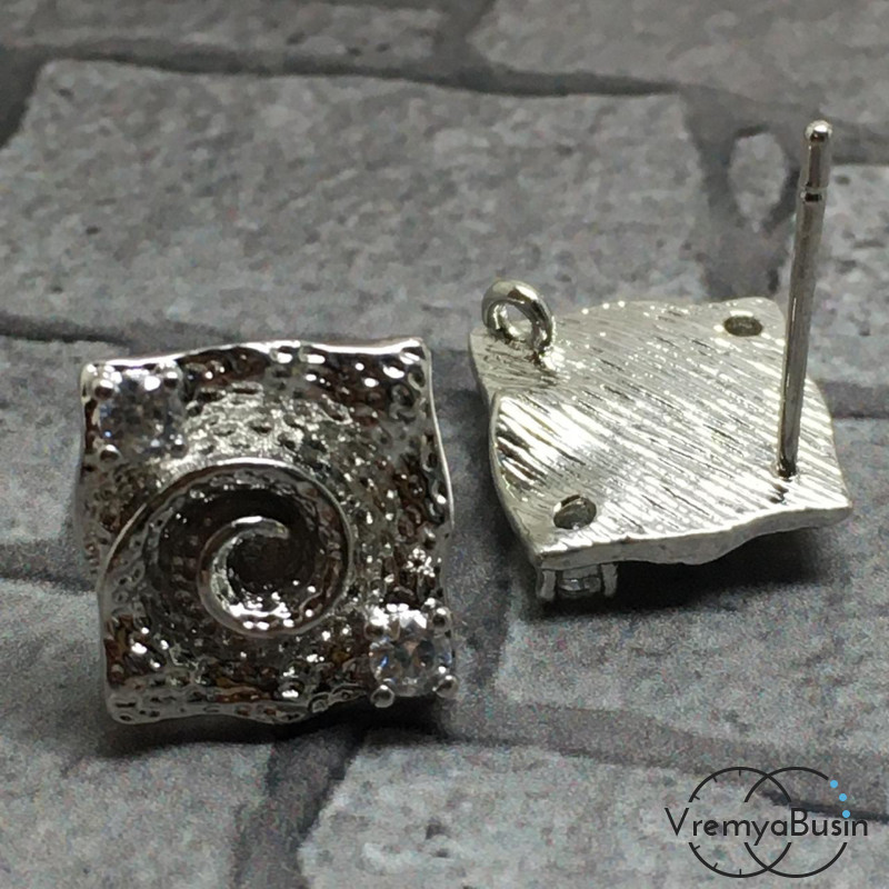 Швензы-гвоздики из латуни с родиевым покрытием (1 пара)