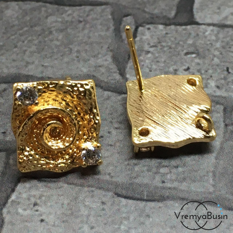 Швензы-гвоздики из латуни с позолотой (1 пара)