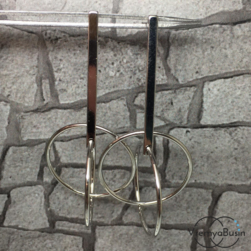 Швензы-гвоздики из латуни с родиевым покрытием (1 пара)