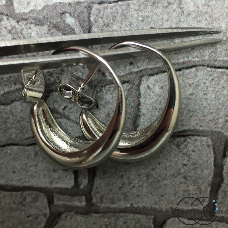 Швензы-гвоздики из латуни с родиевым покрытием (1 пара)