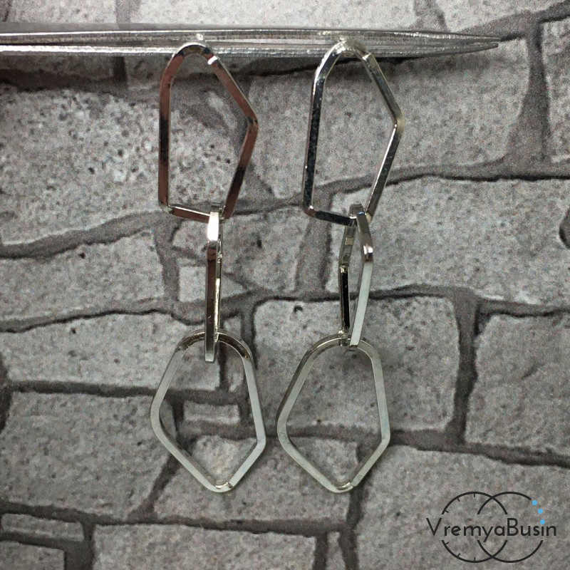 Швензы-гвоздики из латуни с родиевым покрытием (1 пара)