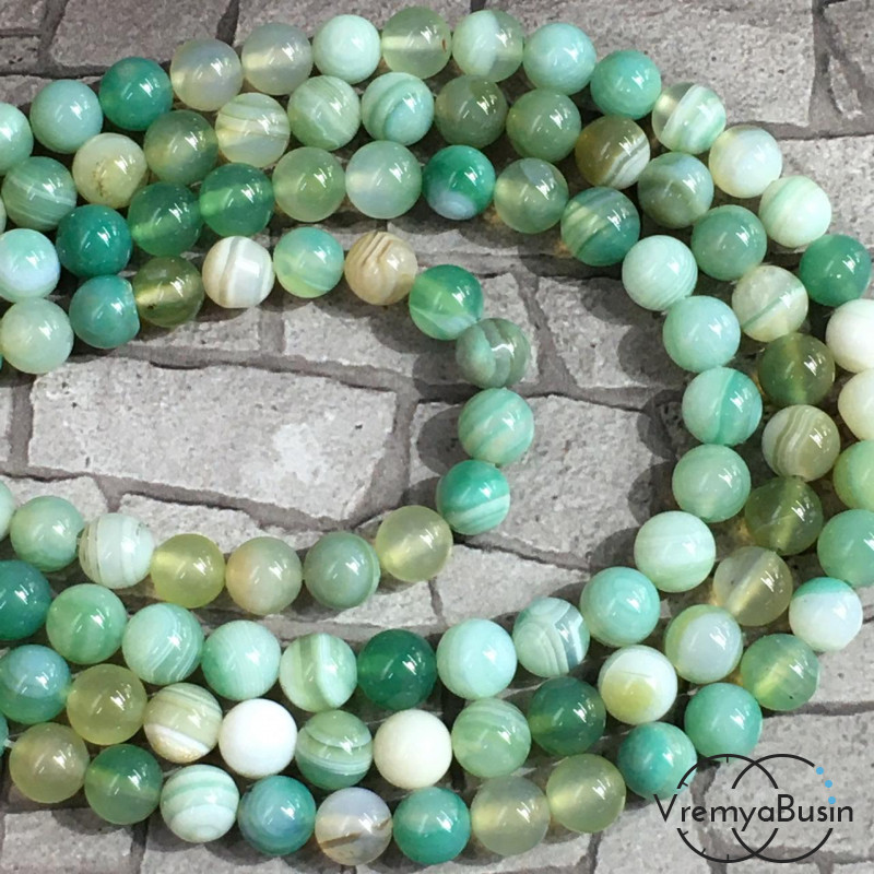 Агат тонированный, шарик гладкий 8 мм (нить, ок. 48 шт.)