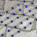 Цепочка, крученая из проволоки с гранеными бусинами, латунь с родиевым покрытием + шпинель синяя (1/2 м.)