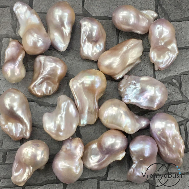 Крупный барочный жемчуг, полупросверленный, цв. сиреневый (1 шт.)