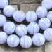 Сапфирин, голубой агат натур., шарик граненый 10 мм (1/2 нити, ок. 19 шт.)