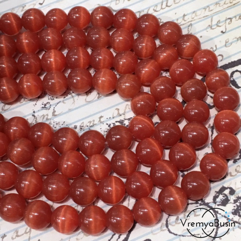 Кошачий глаз имит., шарик гладкий 8 мм (нить, ок. 48 шт.)