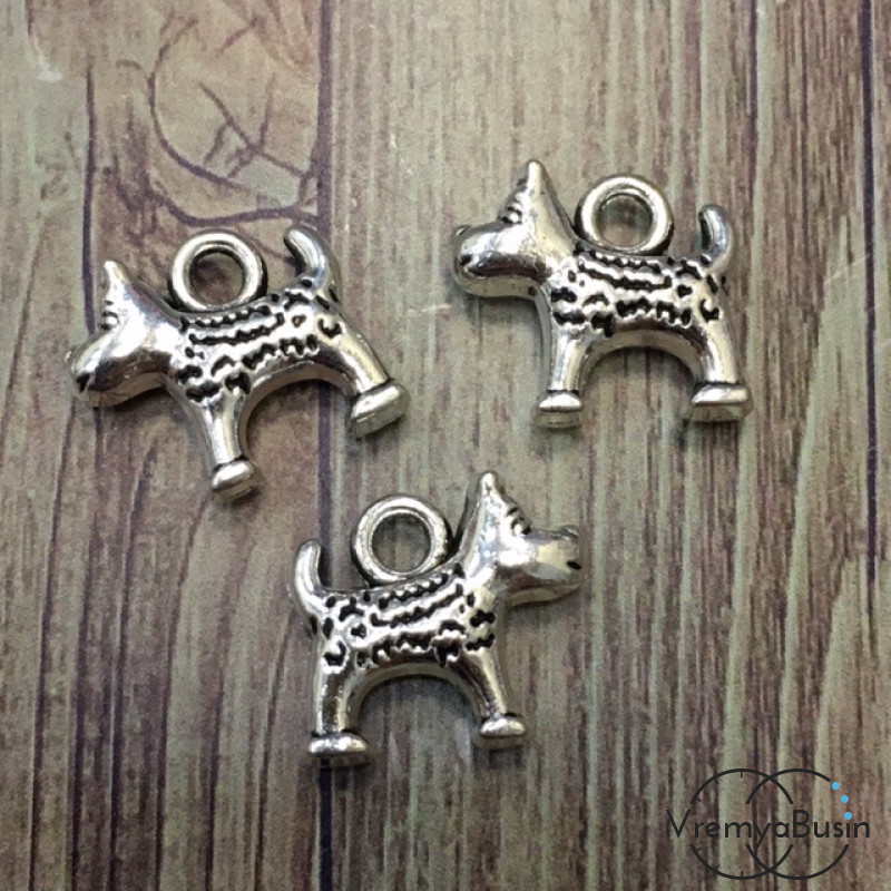 Собачка. Подвеска металлическая цв. серебро (1 шт.)