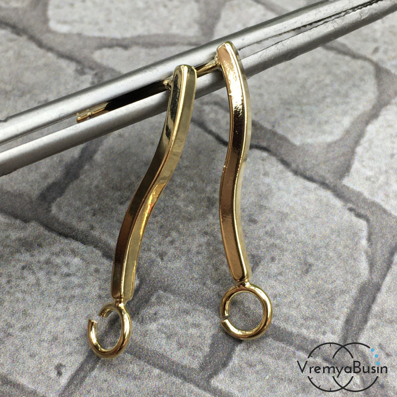 Швензы-гвоздики, латунь с позолотой (1 пара)