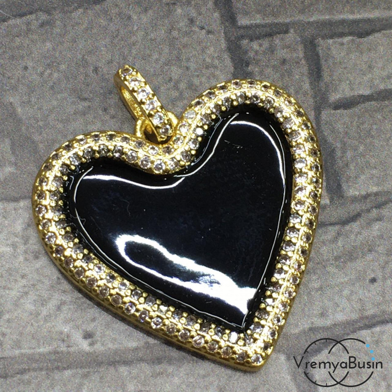 Подвеска с эмалью, латунь с позолотой (1 шт.)