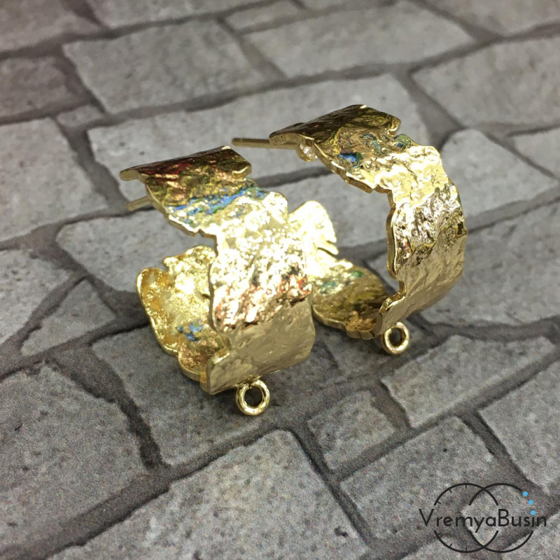 Швензы-гвоздики из латуни с позолотой (1 пара)
