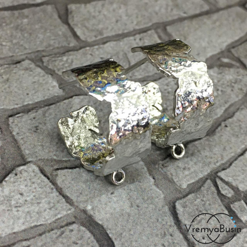 Швензы-гвоздики из латуни с родиевым покрытием (1 пара)