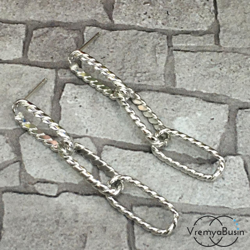 Швензы-гвоздики из латуни с родиевым покрытием (1 пара)