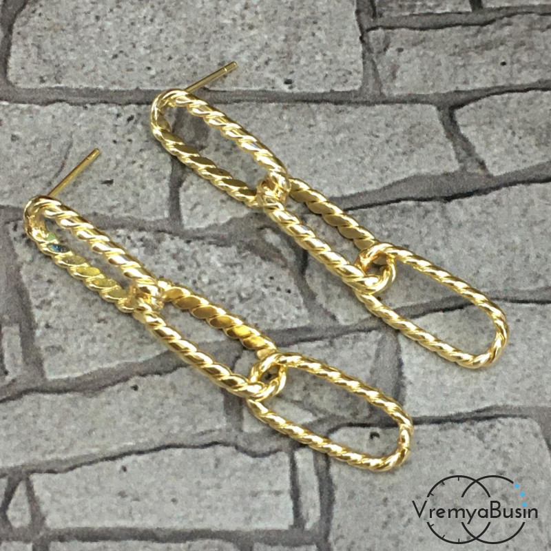 Швензы-гвоздики из латуни с позолотой (1 пара)