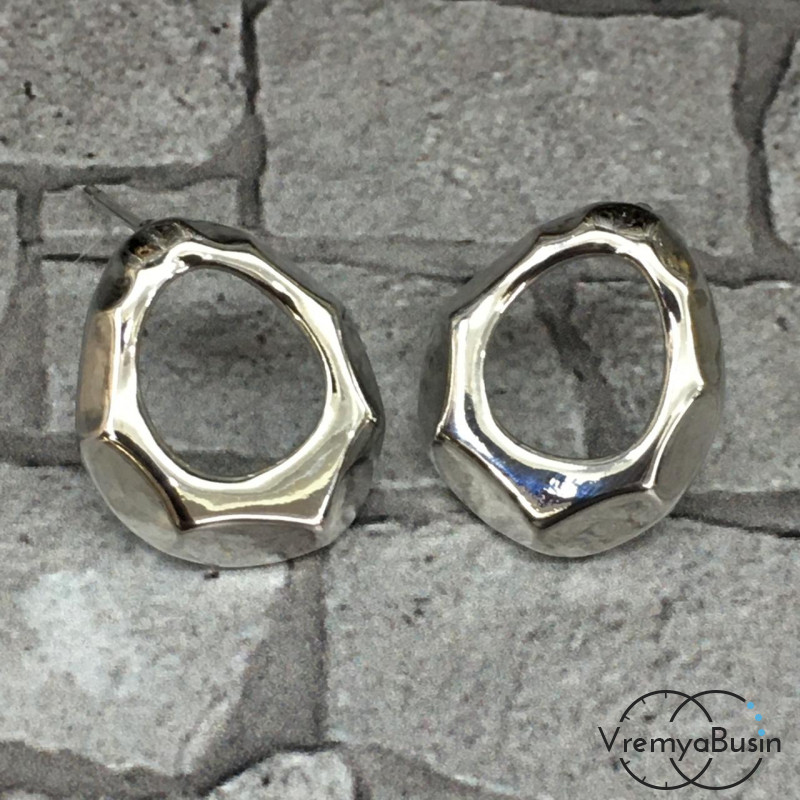 Швензы-гвоздики из латуни с родиевым покрытием (1 пара)