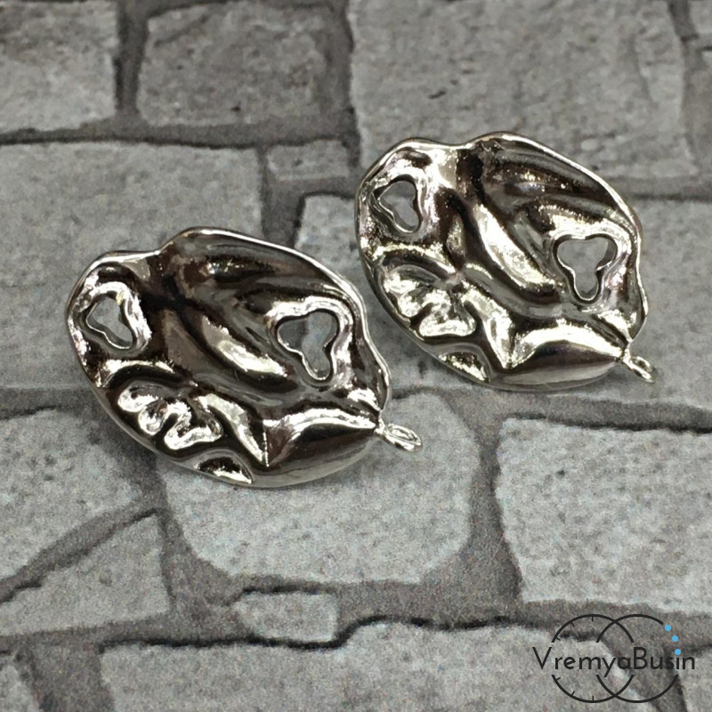 Швензы-гвоздики из латуни с родиевым покрытием (1 пара)