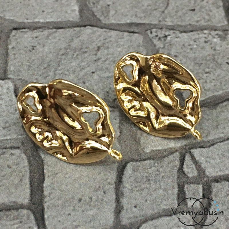 Швензы-гвоздики из латуни с позолотой (1 пара)