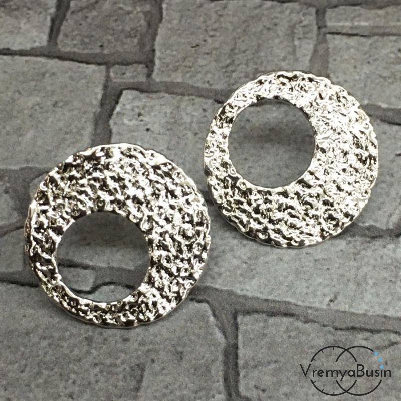 Швензы-гвоздики из латуни с родиевым покрытием (1 пара)