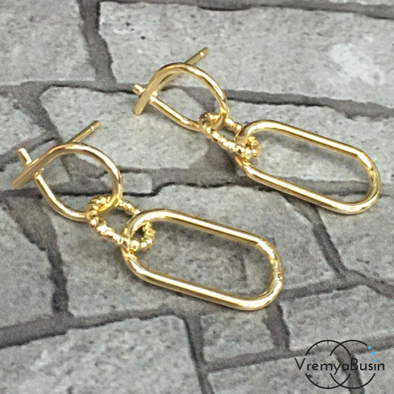 Швензы-гвоздики из латуни с позолотой (1 пара)