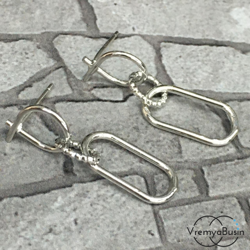 Швензы-гвоздики из латуни с родиевым покрытием (1 пара)