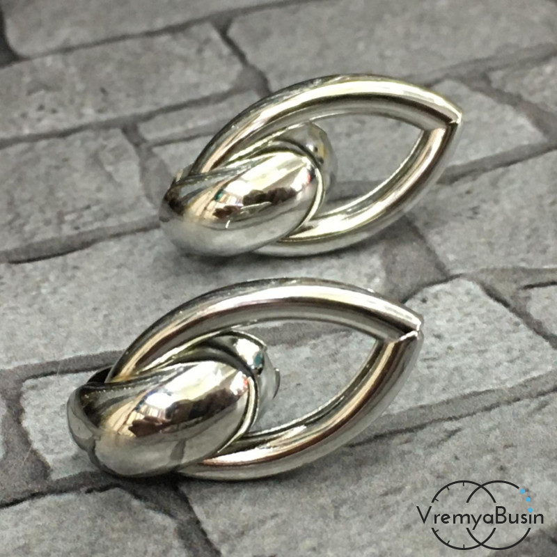 Швензы-гвоздики из латуни с родиевым покрытием (1 пара)