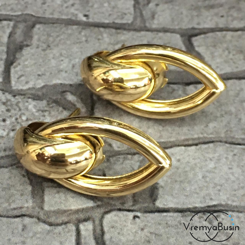 Швензы-гвоздики из латуни с позолотой (1 пара)