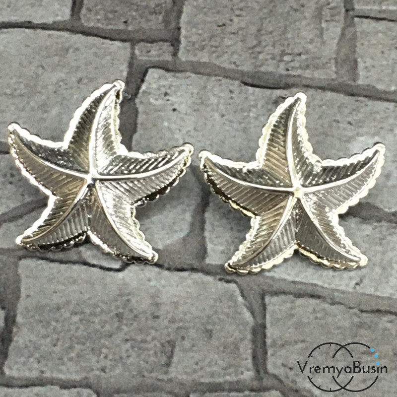 Швензы-гвоздики из латуни с родиевым покрытием (1 пара)